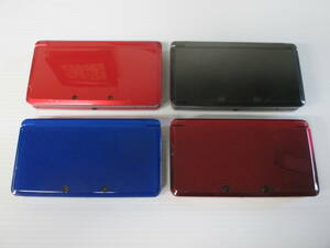 ニンテンドー 3DS 本体 コスモブラック/コバルトブルー/フレアレッド/メタリックレッド 4台セット☆Nintendo 3DS 任天堂