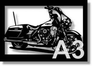 ハーレー・ダビッドソン(Harley‐Davidson) FLHXの切り絵　(1)【A3サイズ】[B3-026]