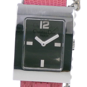 Dior ディオール マリス D78-109 腕時計 SS × レザー ピンク クオーツ レディースシルバー 文字盤【53310208】中古