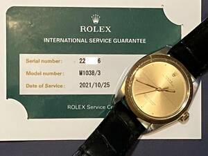 OYSTER PERPETUAL ZEPHER　ゼファー Ref.1038 1967年製造　2021年・日本ROLEXでオーバーホール