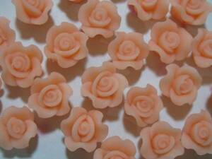 【激安卸】12mm樹脂薔薇☆オレンジ50個