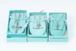 【3点】 TIFFANY&Co ティファニー 925 シルバー アクセサリー ネックレス クロス 箱付き まとめ売り 4751-K