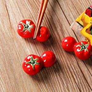 「bek-a2」 トマト 箸置き 4点セット / かわいい 和 食器 インテリア 箸おき 卓上小物