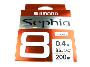 シマノ(Shimano) セフィア8(Sephia 8) LD-E61W 200m 0.4号 マルチカラー PEライン 8.6ｌｂ 8ブレイド 8X 8本編み 8本組 エギング