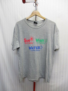 KAVU　カフー　Tシャツ　メンズL　グレー　カラフルデザインTシャツ　半袖シャツ　キャンプウエア　アウトドアシャツ　カットソー　06222
