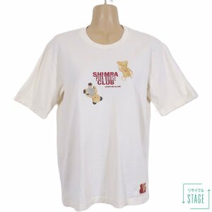 ピンクハウス SHIMPA CLUB ★可愛い！　テディベアとロゴプリント 半袖Tシャツ Lサイズ 白系 *z6997