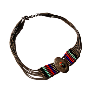 Vintage Indian Jewelry Navajo Stones Choker チョーカー ネックレス シルバー ナバホ 天然石 925 sterling スターリング