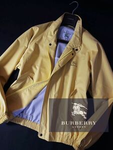 K15【爽やか!!springイエロー】定価13万 超美品●BURBERRY●羽毛のような軽量感●スイングトップブルゾン　バーバリーコート メンズ L