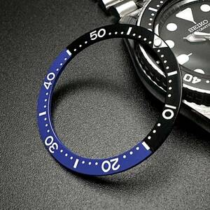 7S26-0030 SKX013 SKX015 等用 33.7mm セラミック ベゼル インナー 社外 部品 セイコー MOD カスタム パーツ バットマン フラット 緑夜光