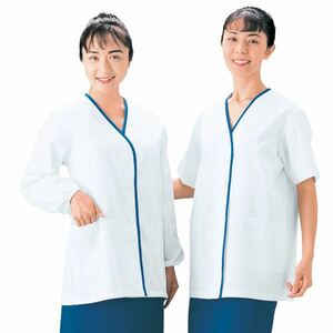 【新品】workfriend 女子ライン入り調理用白衣半袖 SKA349 Mサイズ