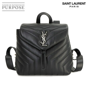 新品同様 サンローラン パリ SAINT LAURENT PARIS ルル バックパック リュックサック レザー ブラック 487220 シルバー 金具 90223229