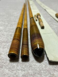 竿掛け　玉の柄　特作心道　籐巻き　　美品