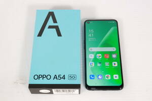 1円～★初期化済★OPPO A54 5G au◯ Android スマホ シルバーブラック OPG02 4GB/64GB アンドロイド S297