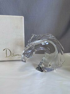 ［道］Daum France ドーム クリスタルガラス 馬のオブジェ サイン有