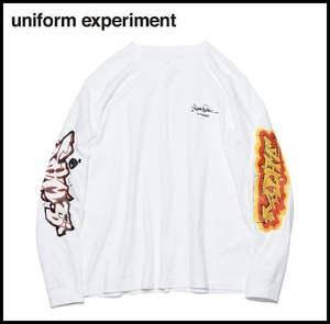 uniform experiment FRAGMENT DONDI WHITE 22SS L/S GRAFFITI WIDE CUT&SEWN グラフィック ロゴ カットソー ロンT Tシャツ 2 SOPHNET