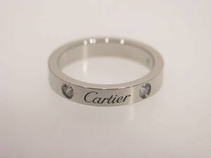 ★中古品★Cartier カルティエ C De Cartier Wedding BAND C ドゥ カルティエ ウェディングリング 2Pダイヤ #45 5号 希少サイズ