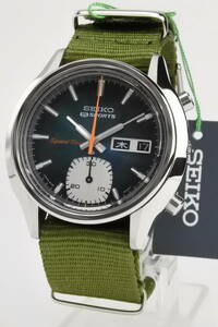 通称「１つ目クロノ」☆1974年製造SEIKO セイコー5スピードタイマー6139-8050ブルーグリーン文字盤　自動巻紳士腕時計　ベルト2点付　美品