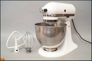 税込◆KitchenAid◆卓上ミキサー ARTISAN KSM150WH ボウル・ヘッド2つ付 通電確認済 FMI キッチンエイド エフエムアイ 業務用 厨房-D1-163