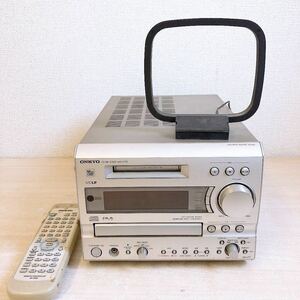 ジャンク品 オンキョー ミニCD MDコンボ 本体 アンテナ リモコン付きONKYO CD/MD TUNER AMPLIFER FR-V77オンキョー MDコンポ チューナー 