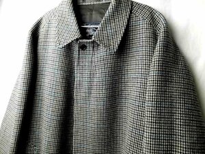 70s80s90 ビンテージ Burberrys バーバリー SADDLE TWEED サドルツイード ウール コート 千鳥格子