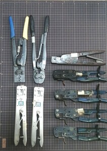 弱電用 圧着工具 治工具 ハンドプレス ９点 MOLEX/HRS/KYOCERA/BERG/AMP