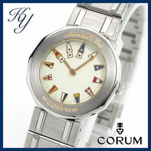 1円～ 3ヶ月保証付き 磨き済み 美品 本物 定番 人気 CORUM コルム アドミラルズカップ ミニ デイト レディース 時計