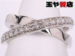 ヴァンドーム 美品 Vendom ダイヤ0.19ct デザイン リング 11号 pt950 プラチナ