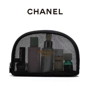 CHANEL BEAUTE シャネル ボーテ メッシュ コスメ ポーチ 化粧 小物入 トラベル バッグ バニティ ノベルティ 付録 販促品 coco ブラック 黒