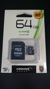 【未開封】マイクロSDカード　64GB　Class10　HIDISC