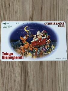【未使用】テレホンカード　クリスマス　1990年　東京ディズニーランド　ミッキーマウス