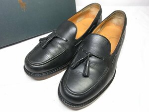 HH【ポロラルフローレン POLO RALPH LAUREN】 レザー タッセルローファー スリッポン 紳士靴 (メンズ) size7.5EE 黒 ■30MZA4818■