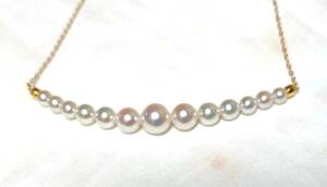 アコヤ真珠 K18 ネックレス ペンダントネックレス あこや本真珠 13粒 ベビー真珠 大変綺麗！ 未使用品