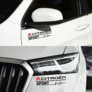 シトロエン SPORT ドアミラー ウィンドウ ステッカー 2P 【ブラック】CITROEN C3 C4 C5 C6 DS3 DS4 ベルランゴ エアクロス ピカソ