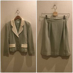 フォクシー/FOXEY 切替3つ釦ウールテーラードジャケットセットアップ/スカート
