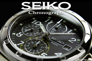 海外限定生産逆輸入モデル【SEIKO】セイコー 1/20秒高速クロノグラフBK 新品
