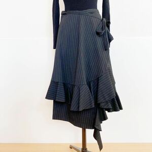 JW Anderson ジェイダブリュアンダーソン ×UNIQLO アシンメトリー ロング 巻きskirt ラップ M未使用黒 メンズ素材 高見え ハイブランド