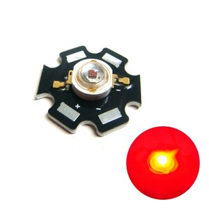 Edison POWER LED 3W 赤色 EDER-3LA3-1 星型ヒートシンク付き 50個