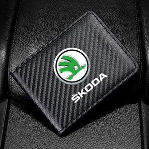 シュコダ SKODA カードケース 免許証ケース カードホルダー PUレザー カーボン調 名刺ファイル カード入れ クレジットカードケース