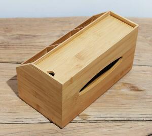 ●天然竹製収納ボックス付きティッシュケース　風合い