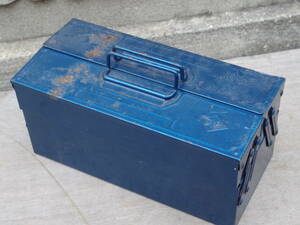 M10117 ビンテージ 2段 工具箱 TOOL BOX ツールボックス スチール製 横35cm 高17cm 奥16cmサイズ80 0601
