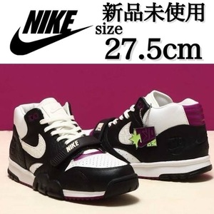 新品未使用 NIKE 27.5cm ナイキ AIR TRAINER 1 SE エア トレーナー ワン スニーカー シューズ ブラック 黒 レザー 箱無し 正規品