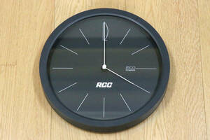 掛け時計　直径26㎝　Jeco　RCC　黒/ブラック　ジャンク品