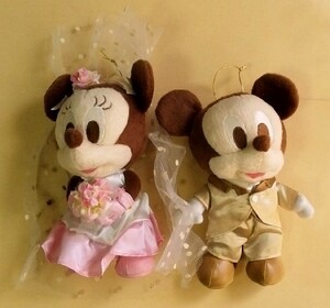 ミッキーマウス＆ミニーマウス ぬいぐるみ ウエディング 新郎新婦 結婚式 ブライダル Disney Mickey Mouse used