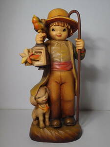 ANRI アンリ ランタンを持った少年 小鳥 犬 杖 星 Ferrandiz フェランディス 高さ約16.3㎝ 限定品 木彫り 人形 [同梱可]