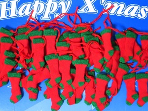 【☆クリスマスミニニットハイソックス50個☆】レッド/グリーン 赤/緑 クリスマスアレンジに！ パーティーやクリスマス会^^ 日本 お土産