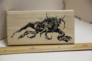 中古 大型 ドラゴン スタンプ Visual Image Printers 1994 検索 洋風 アート ゴム印 マーク 印章 文具 文房具 竜 龍 悪魔 デビル