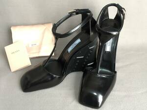 新品 プラダ コレクション パンプス 37.5 PRADA シューズ 靴 黒 ブラック