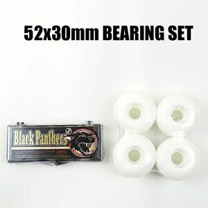 BLACK PANTHER BEARING & WHITE WHEEL 52x30mm SET ベアリング＆ウィールセット スケートボード用 スケボー [返品、交換不可]