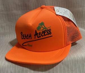 キャップ 帽子 アシックス/asics フリーサイズ 約56-59cm BEACH ACCESS オレンジ色のスポーツキャップ 3080円品^^^^未使用品