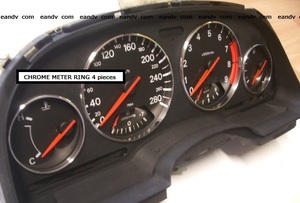 即納 日産フェアレディZ32アルミ製クローム磨きポリッシュ鏡面仕上スピードメーター リング ゲージ トリム カバー セット/メッキ エアロ